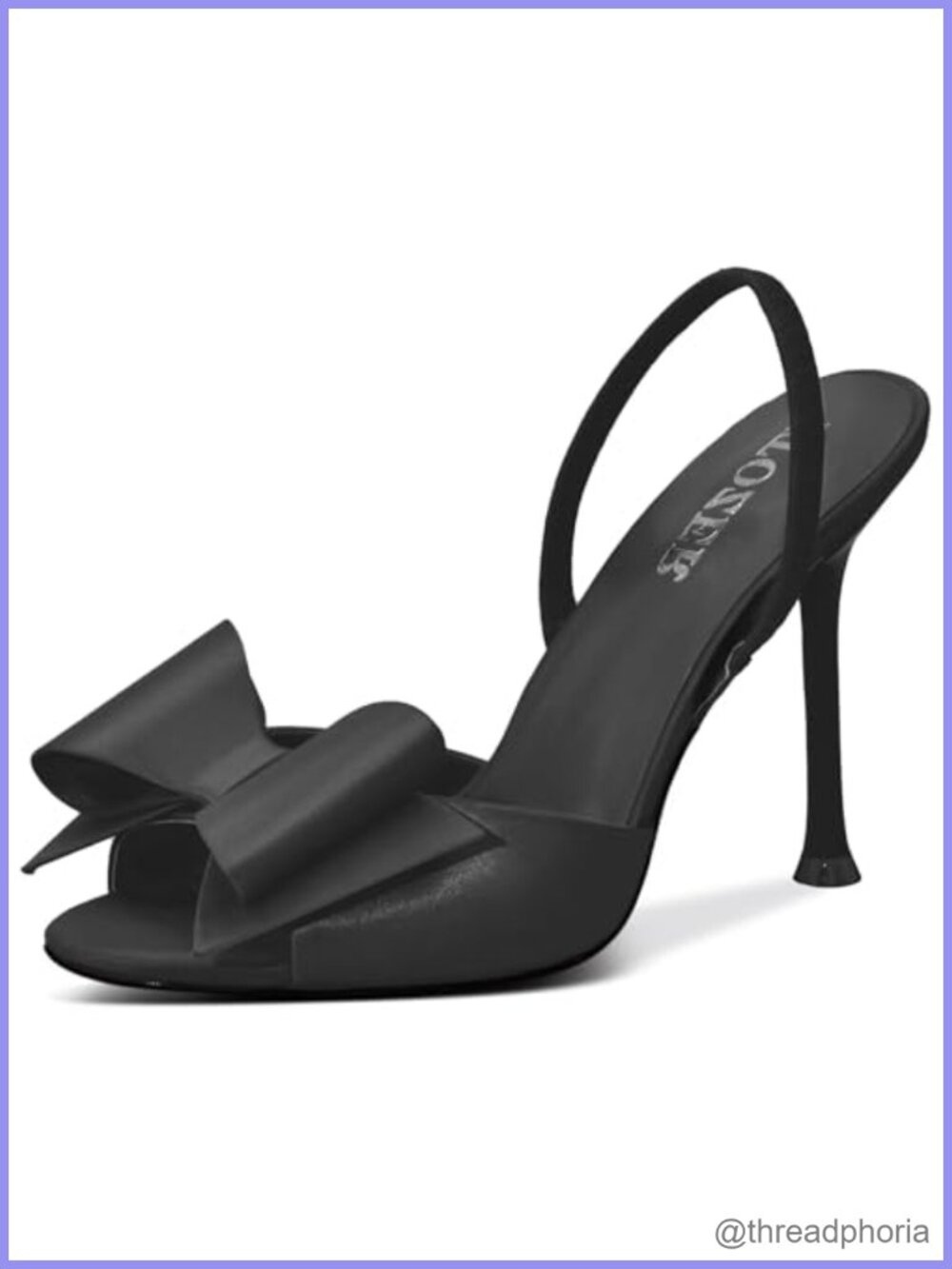 Satin Peep Toe Slingback Stiletto Heels with Bow Comfortable Wedding Party Shoes